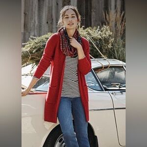 J Jill open red cardigan